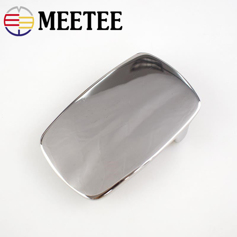 Men Shoes Jeans - Meetee 39mm Solid Stainless Steel Belt