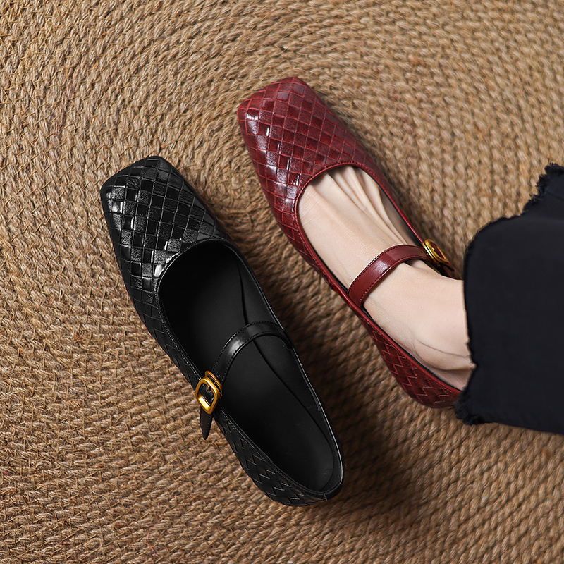Men'S Shoes In Style - Woven Flat Bottom Mary Jane Women's