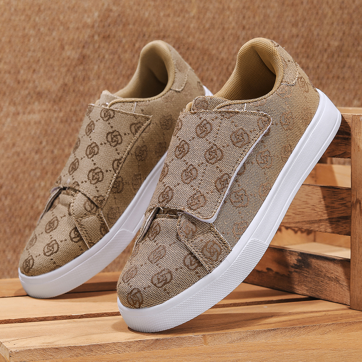 Men Shoes 2026 - 2026 New Men's Vintage Print Velcro