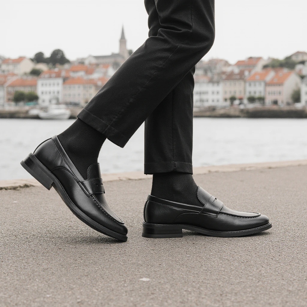 Men's Black Penny Loafers Clas - Men Shoes For Office Work review and price