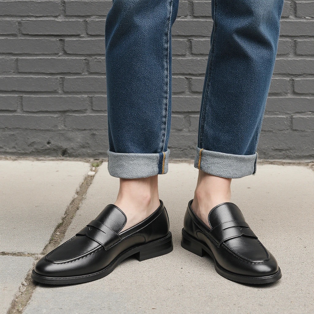 Men's Black Penny Loafers Clas - Men Shoes For Office Work review and price