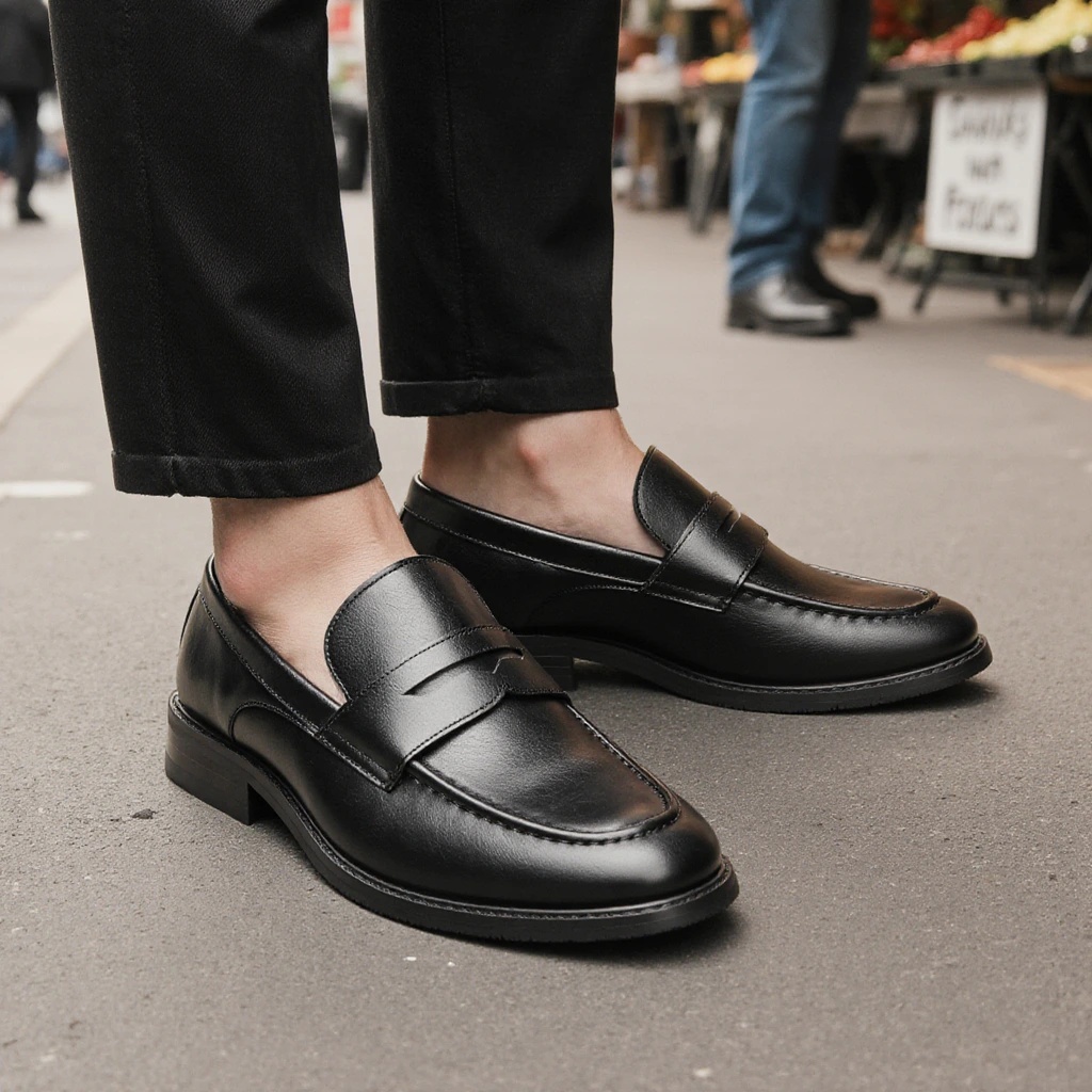 Men's Black Penny Loafers Clas - Men Shoes For Office Work review and price