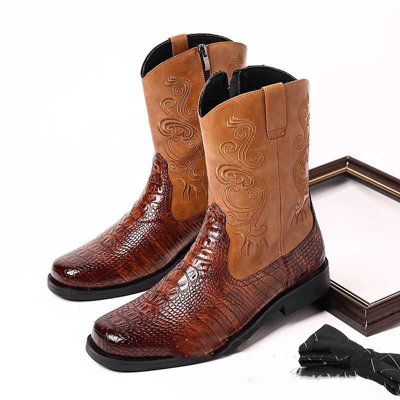 Men's Crocodile-Print Leather  - Shoes Heels Men review and price