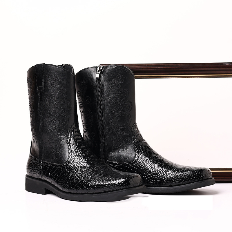 Men's Crocodile-Print Leather  - Shoes Heels Men review and price