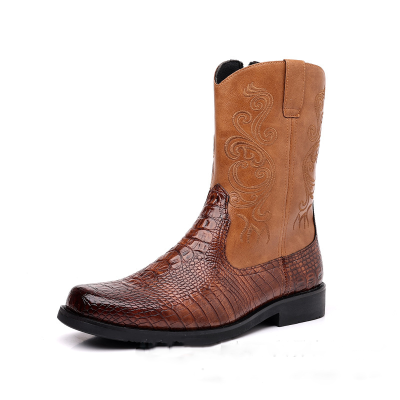 Men's Crocodile-Print Leather  - Shoes Heels Men review and price