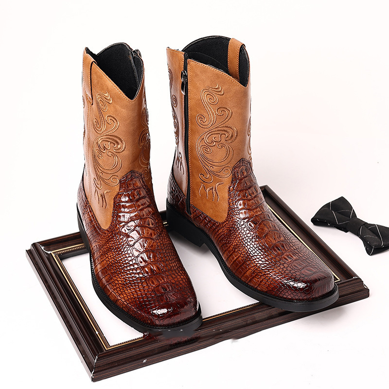 Men's Crocodile-Print Leather  - Shoes Heels Men review and price