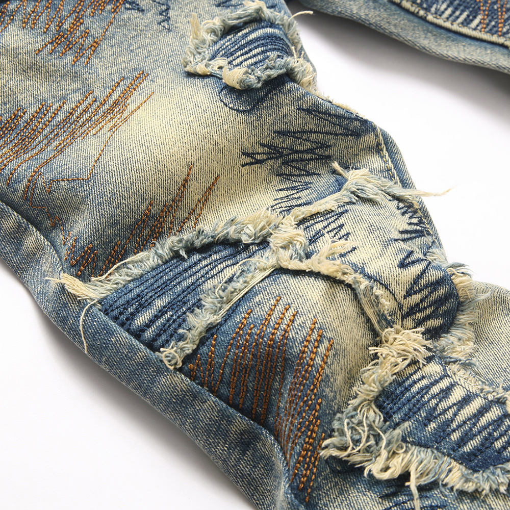Men Embroidery Patch Boot Cut  - Men Shoes Jeans review and price